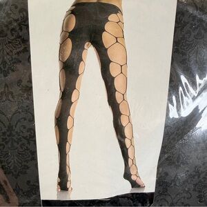 🆕 Leg Avenue Black Hexagon Net Pantyhose One Size